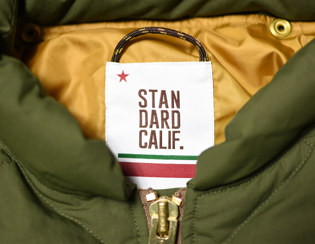 【送料無料】STANDARD CALIFORNIA CLASSIC QUILTED DOWN JACKET OLIVE