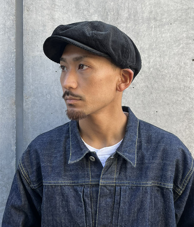 スタンダードカリフォルニア 即完売 ニュースボーイキャップ NAVY Lサイズ スタンダード カリフォルニア ヘリンボーン ニュース ボーイ キャップ