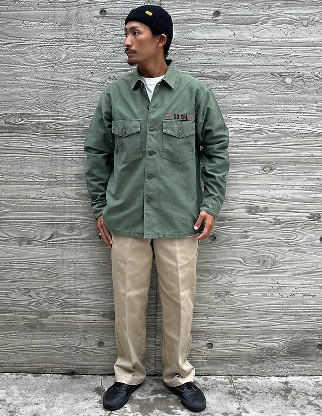 スタンダードカリフォルニア ヴィンテージウォッシュ ファティーグシャツ カーキ 通販 アメカジ 札幌 スタンダードカリフォルニア ファティーグ